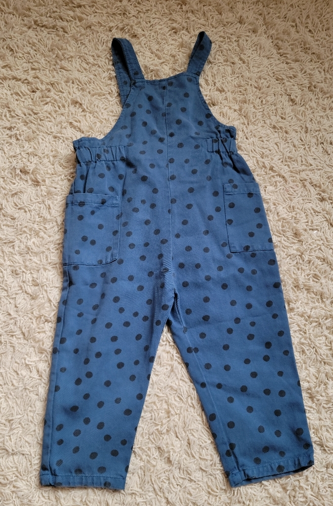 New Zara toddler girl flowly polka dot overalls